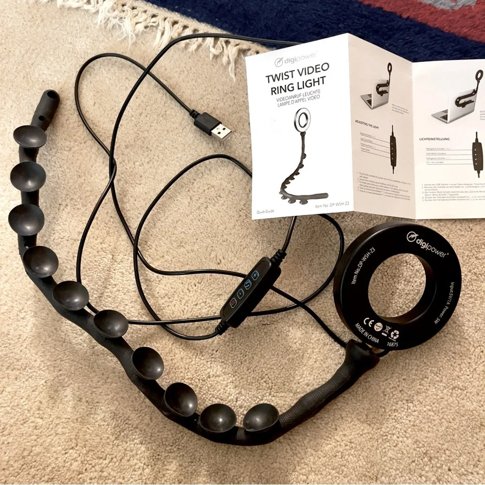 Twist video ring light adjustable